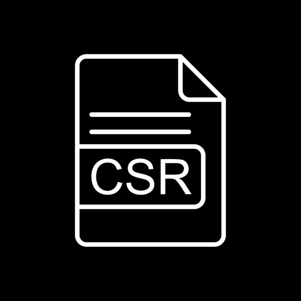 CSR File Format Line Inverted Icon Design vector