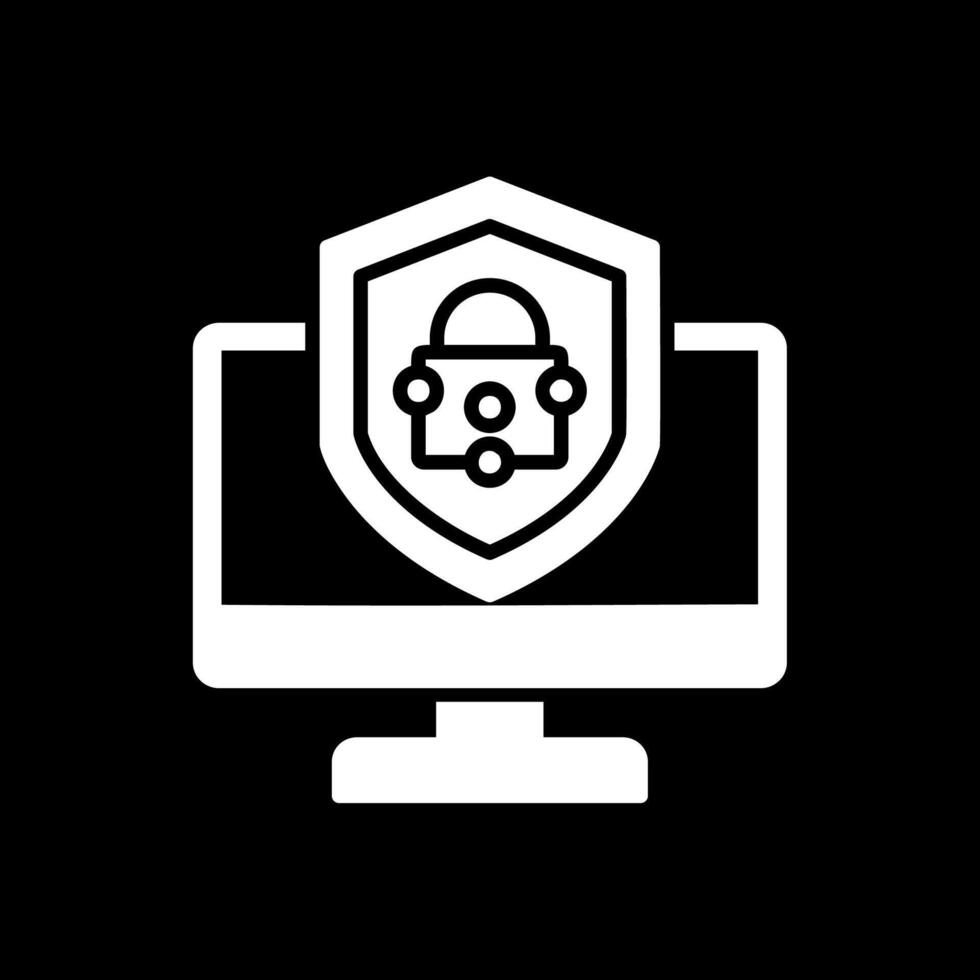 Security Computer Fix Glyph Inverted Icon Design vector