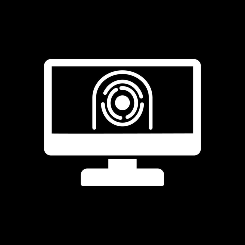 Security Computer Faceprint Glyph Inverted Icon Design vector
