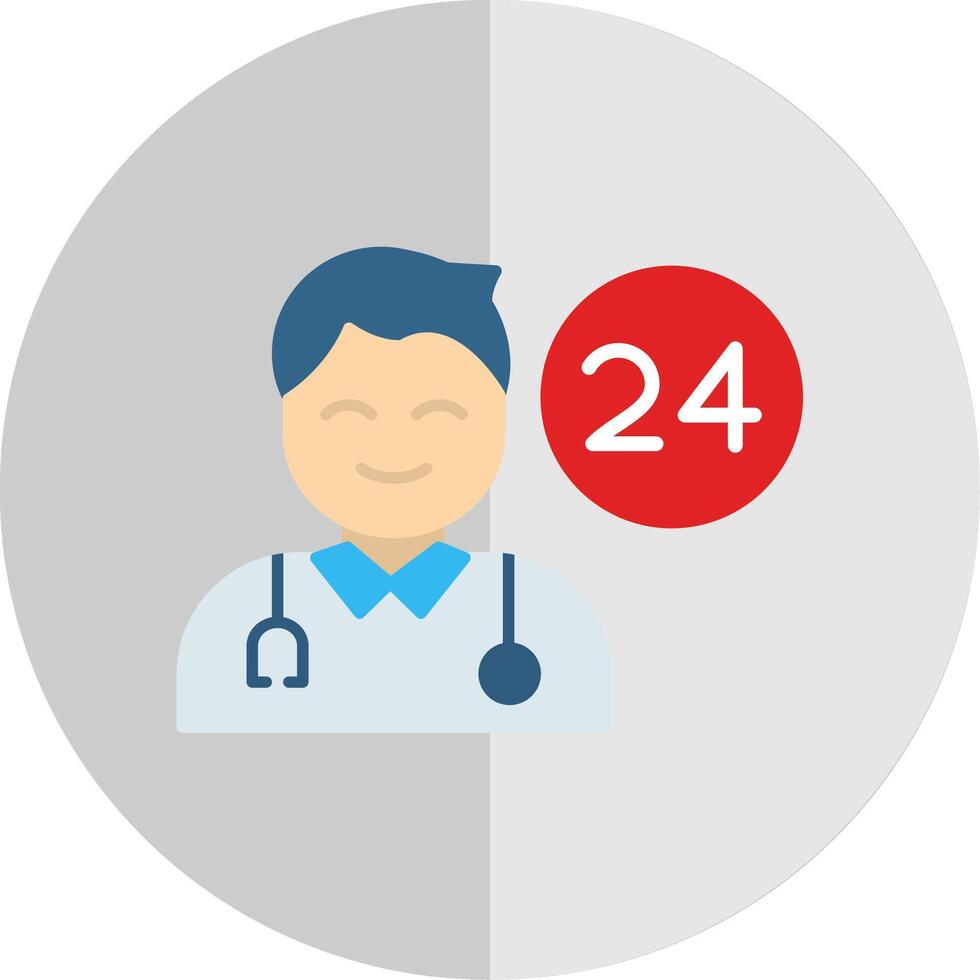 Doctor On Duty Flat Scale Icon Design vector