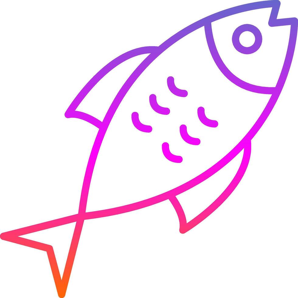 pescado línea degradado icono diseño vector