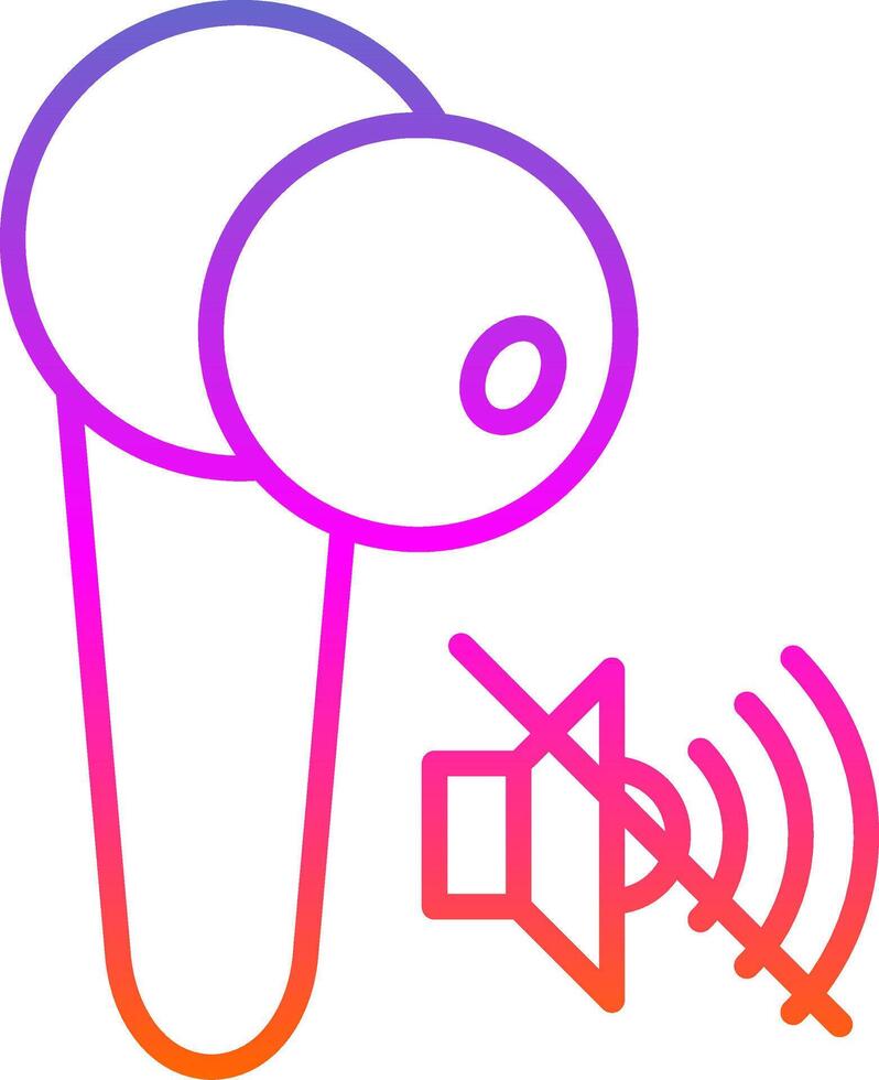auricular línea degradado icono diseño vector