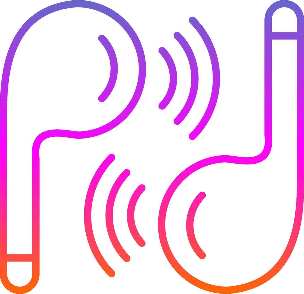 Earbuds Line Gradient Icon Design vector