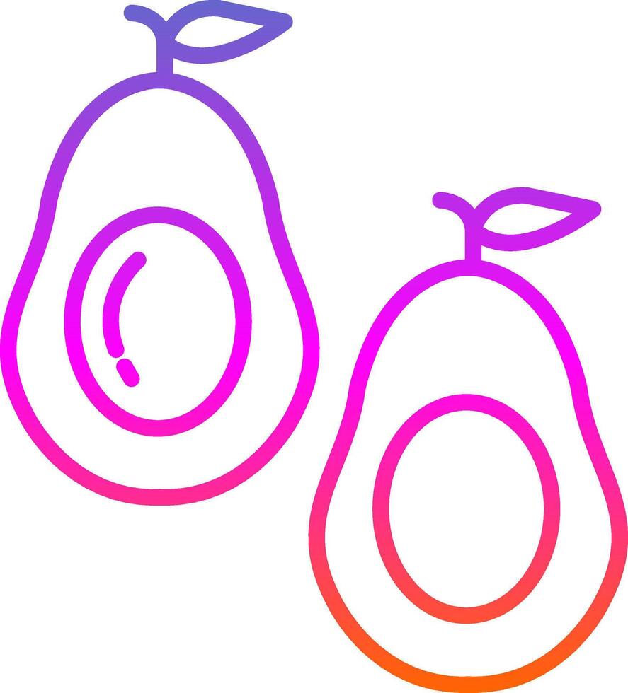 Avocado Line Gradient Icon Design vector