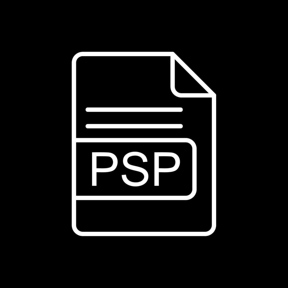 psp archivo formato línea invertido icono diseño vector