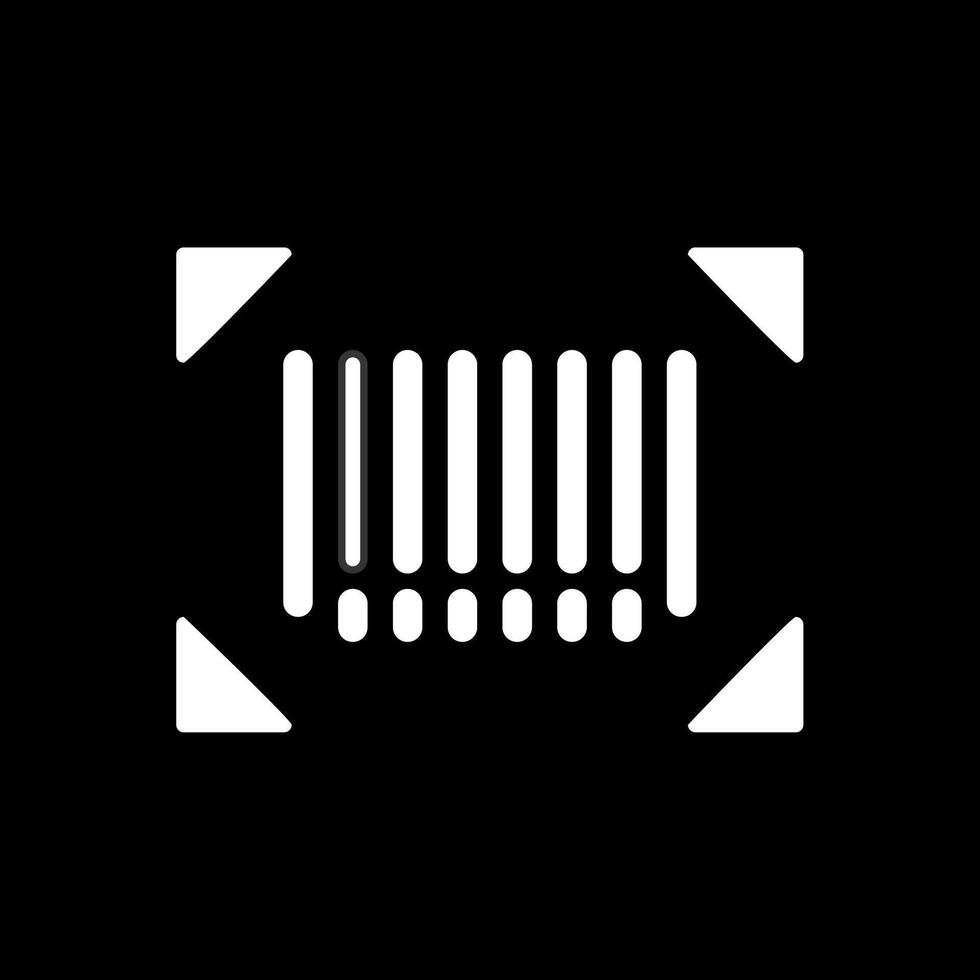 Bar Code Glyph Inverted Icon Design vector