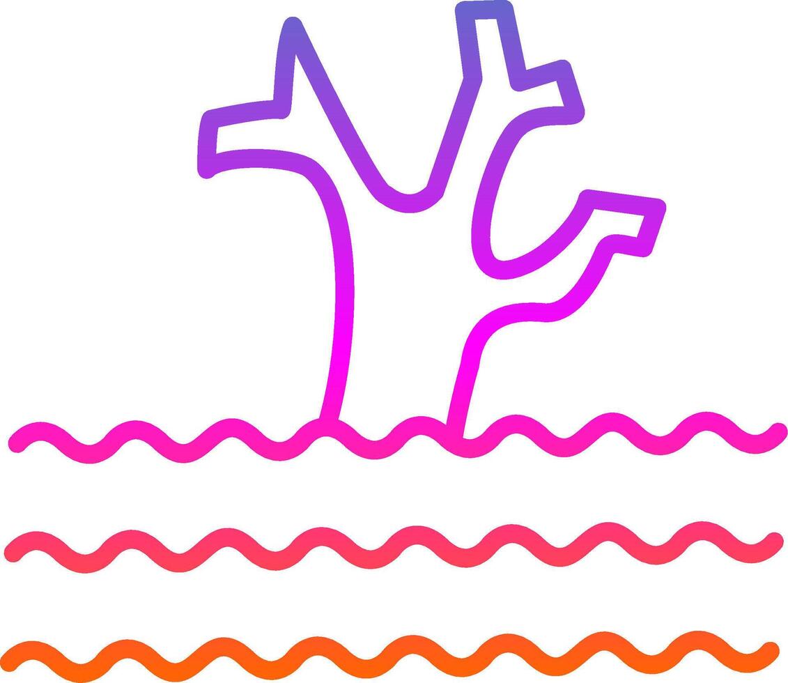 Flood Line Gradient Icon Design vector