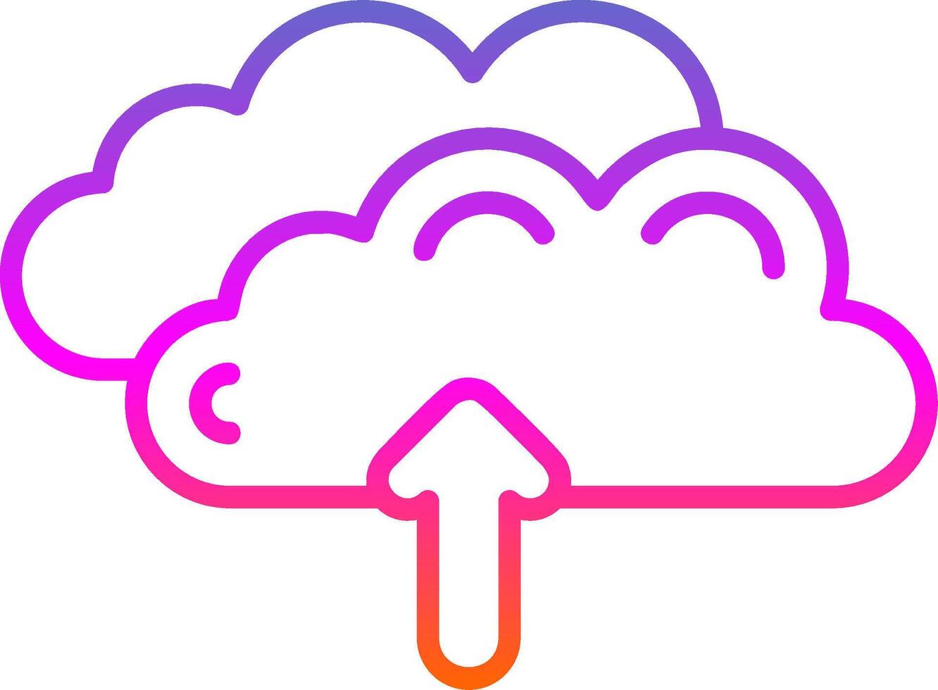 nubes línea degradado icono diseño vector