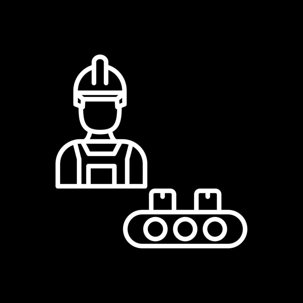 industrial trabajador línea invertido icono diseño vector