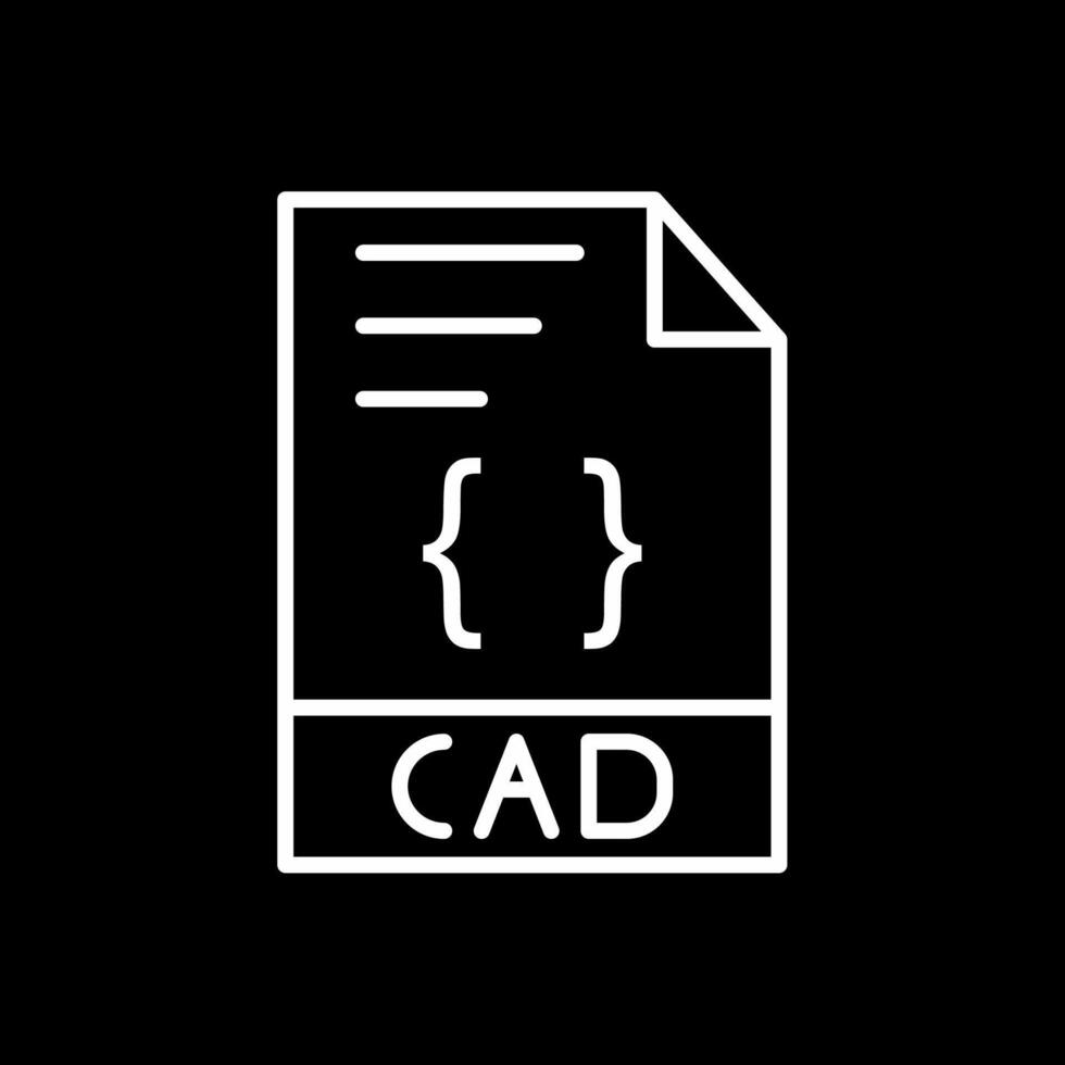 CAD Line Inverted Icon Design vector