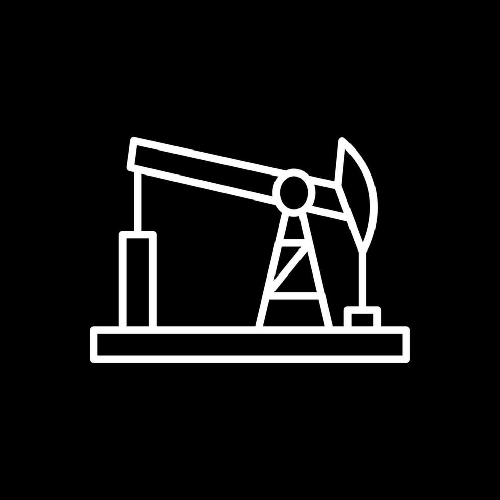 Drilling Rig Line Inverted Icon Design vector