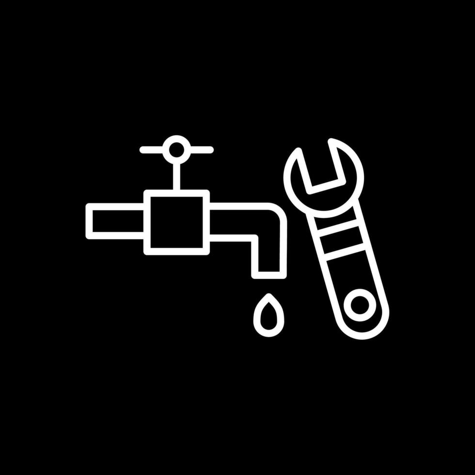 Plumbing Line Inverted Icon Design vector