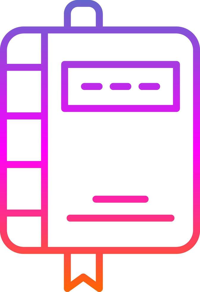 Note Book Line Gradient Icon Design vector