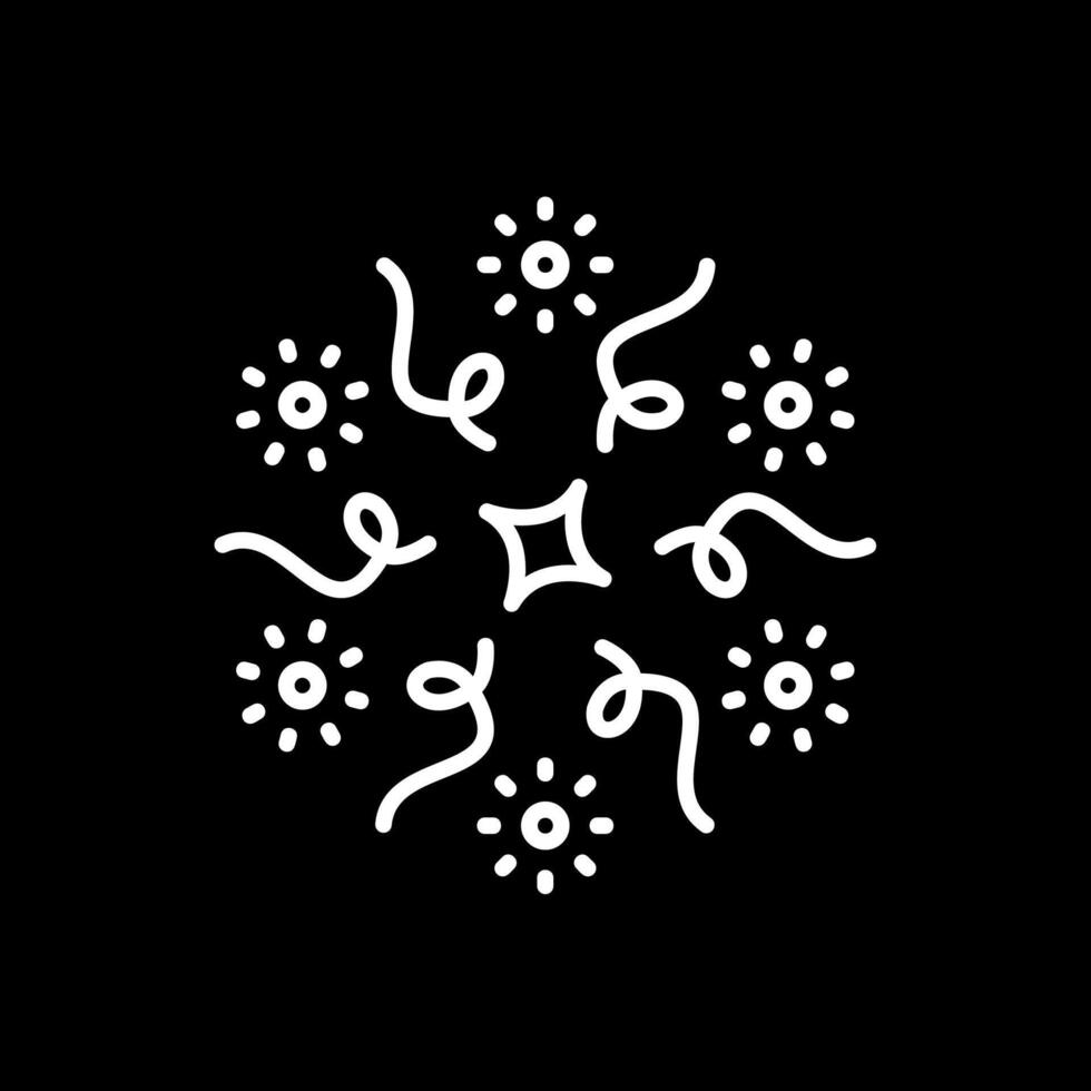 Firework Line Inverted Icon Design vector