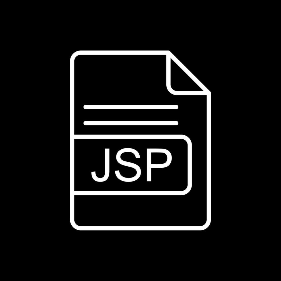 jsp archivo formato línea invertido icono diseño vector