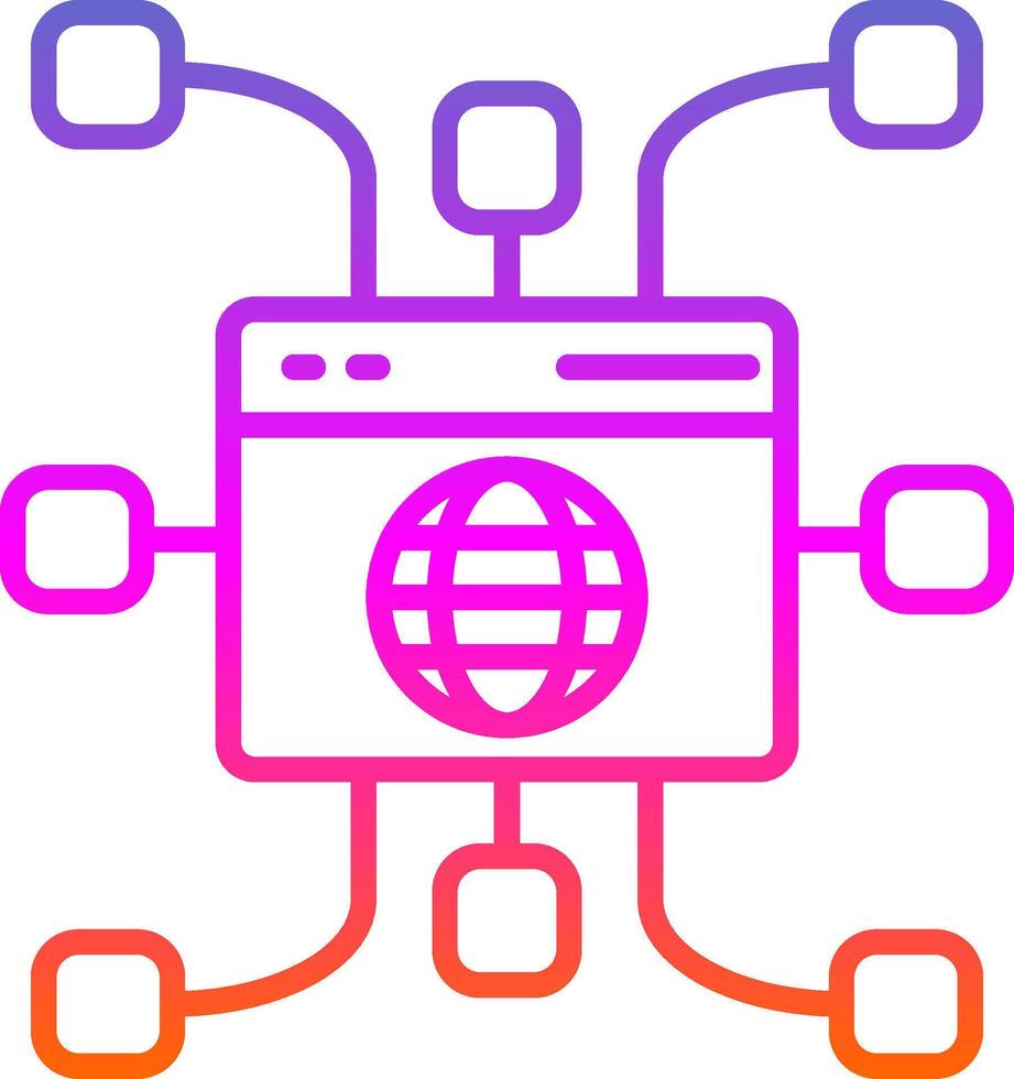 Website Line Gradient Icon Design vector