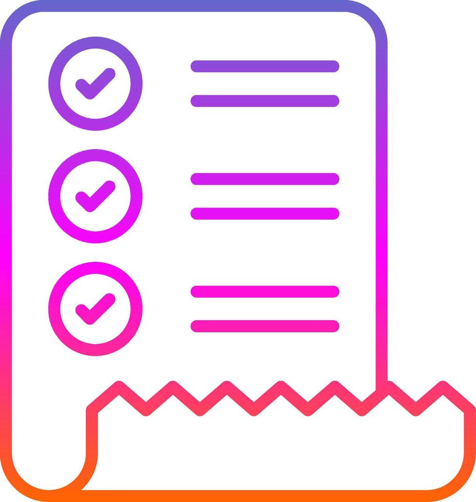 Check List Line Gradient Icon Design vector
