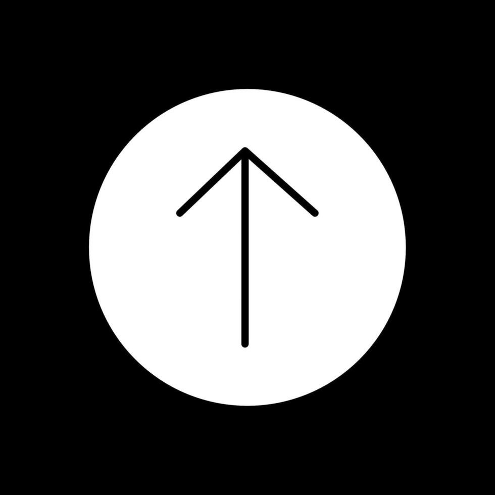 Up Right Glyph Inverted Icon Design vector