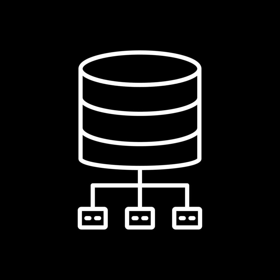 Database Architecture Line Inverted Icon Design vector