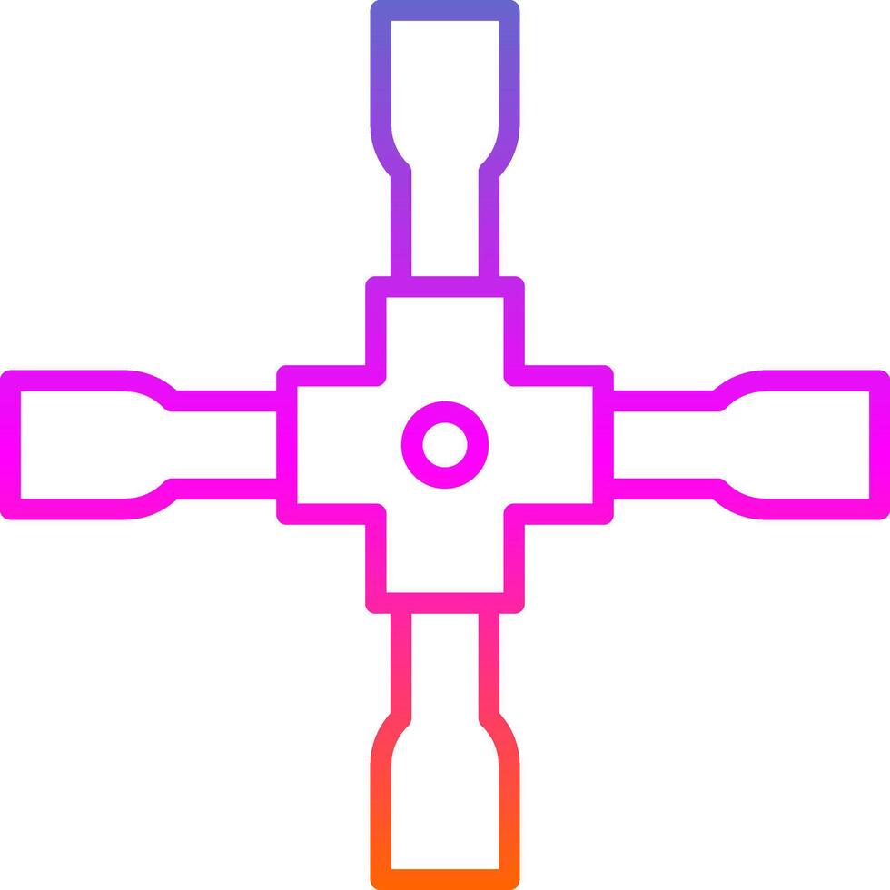Lug Wrench Line Gradient Icon Design vector