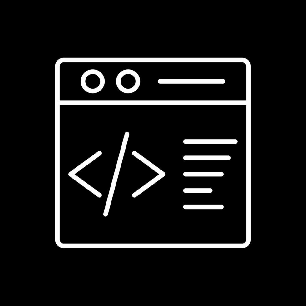 sitio web codigos línea invertido icono diseño vector