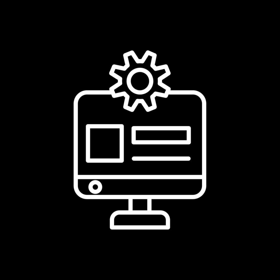 Web Administrator Line Inverted Icon Design vector