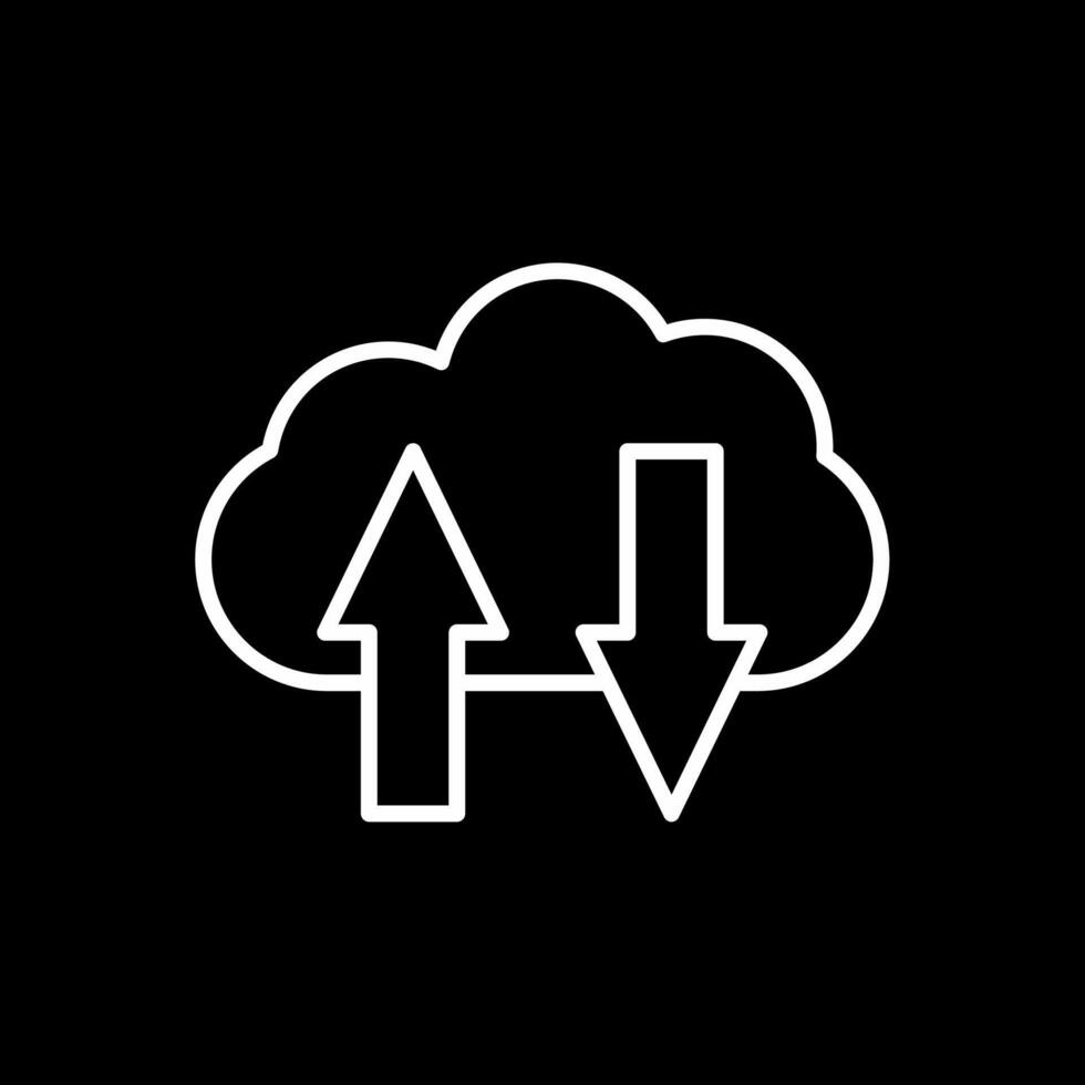 Cloud Computing Line Inverted Icon Design vector