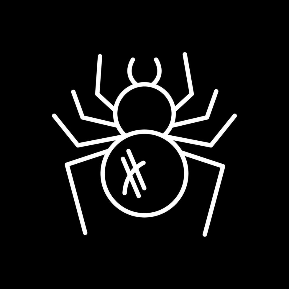 araña línea invertido icono diseño vector