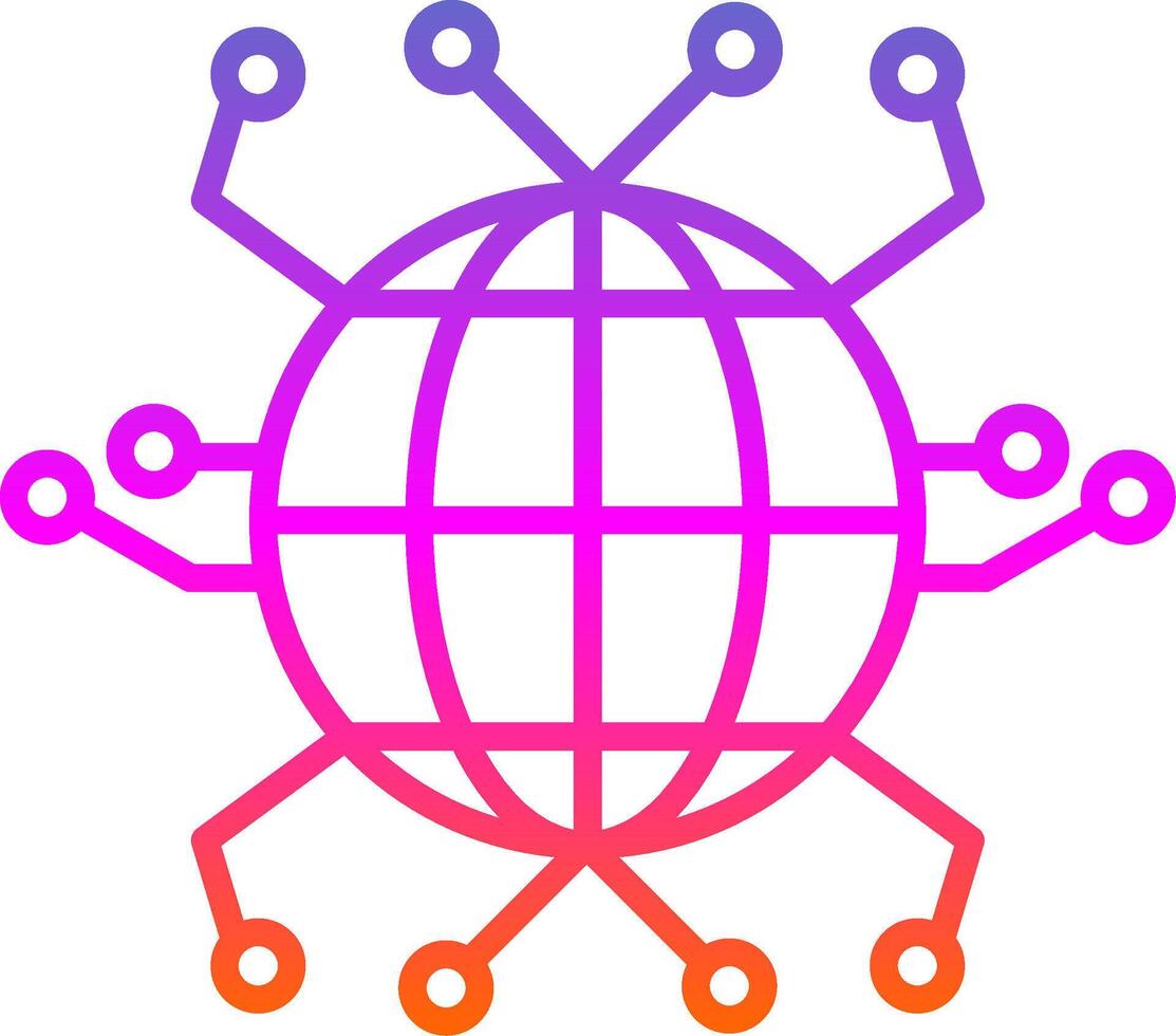 Global Networking Line Gradient Icon Design vector