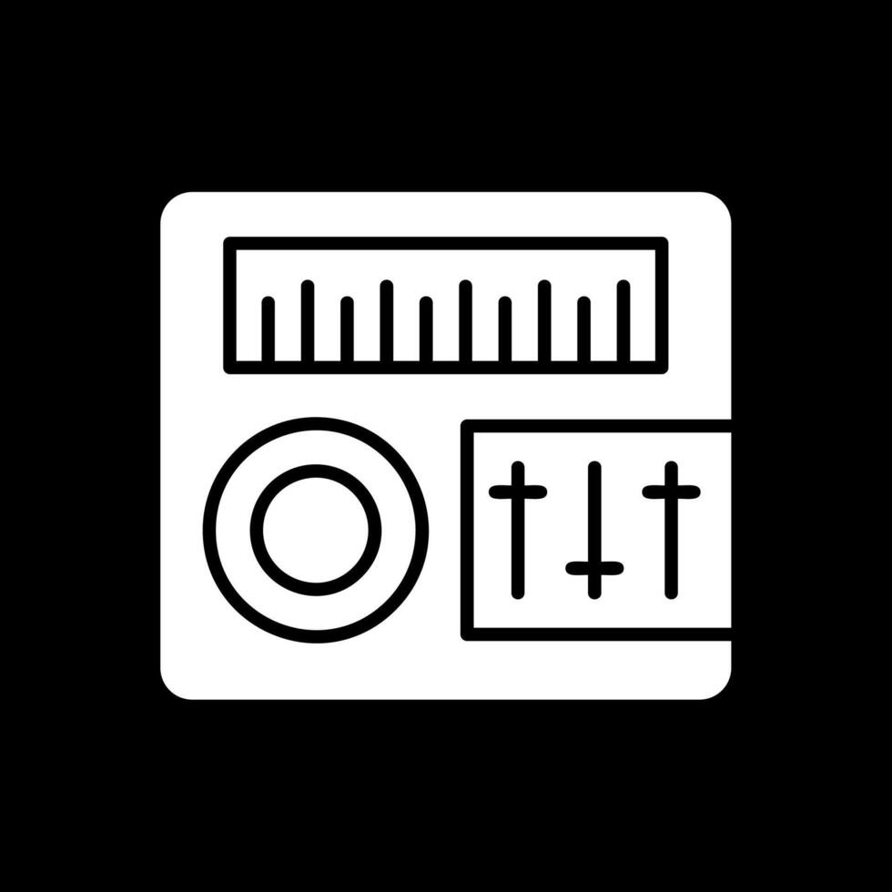 Sound Mixer Glyph Inverted Icon Design vector