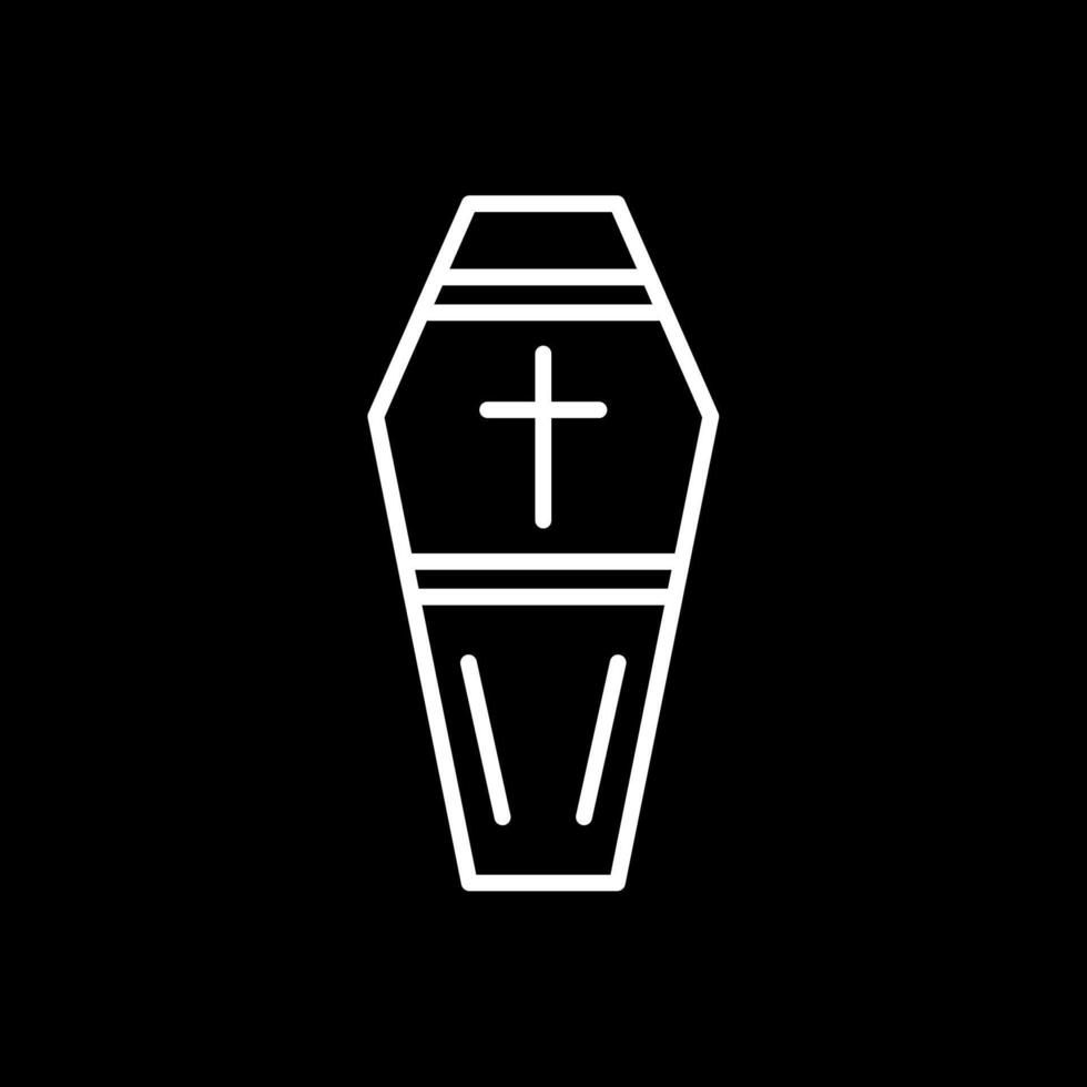 Coffin Line Inverted Icon Design vector