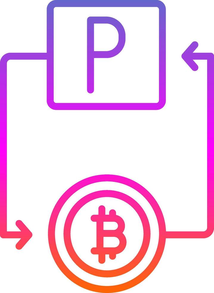 Bitcoin Paypal Line Gradient Icon Design vector