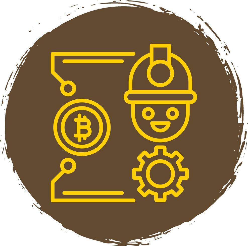 Bitcoin Craft Line Gradient Icon Design vector