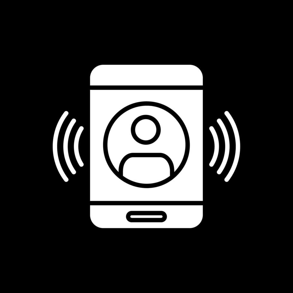 Call Glyph Inverted Icon Design vector