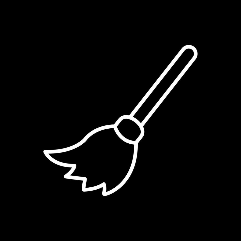 Broom Line Inverted Icon Design vector