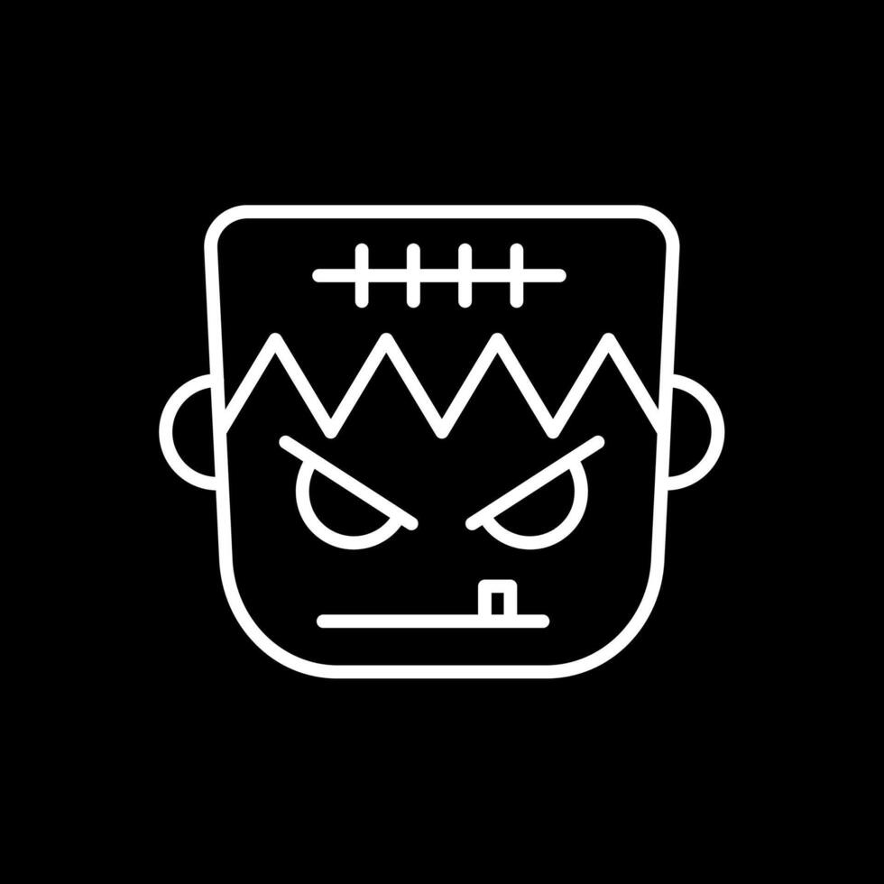 Frankenstein Line Inverted Icon Design vector