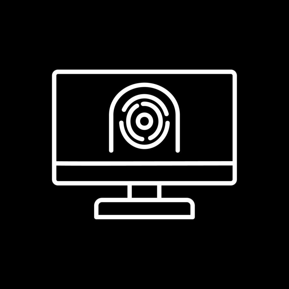 Security Computer Faceprint Line Inverted Icon Design vector