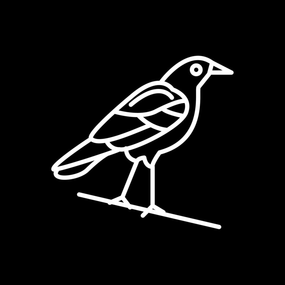 Crow Line Inverted Icon Design vector