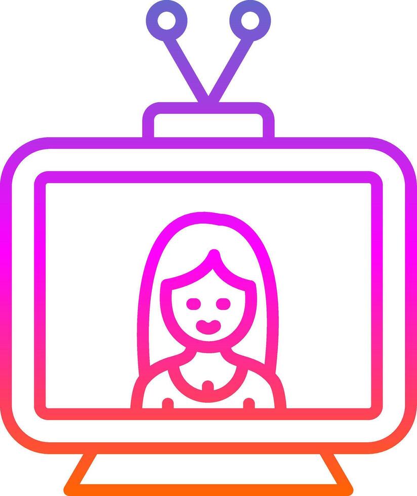 Television Line Gradient Icon Design vector