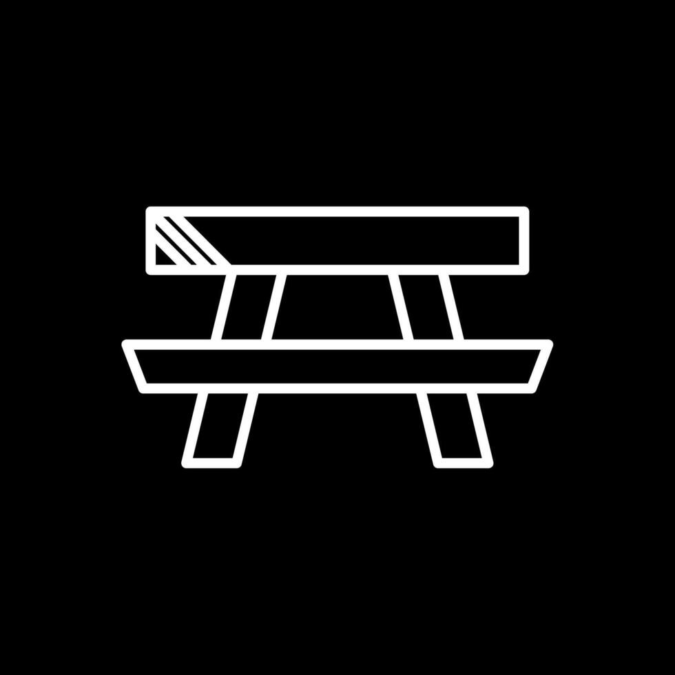 Picnic Table Line Inverted Icon Design vector
