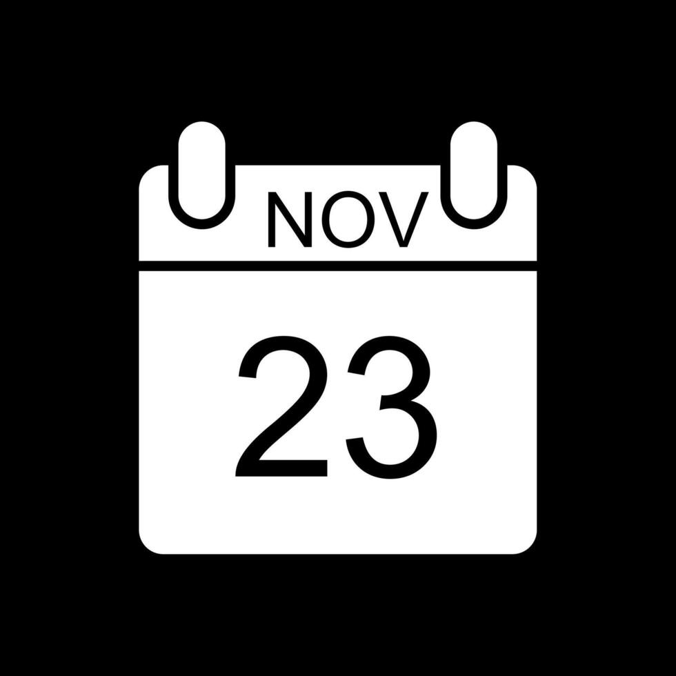 November Glyph Inverted Icon Design vector