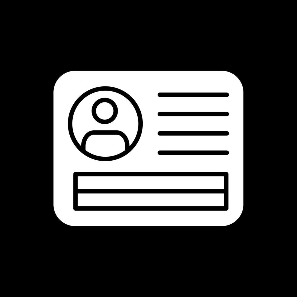 Pass Glyph Inverted Icon Design vector