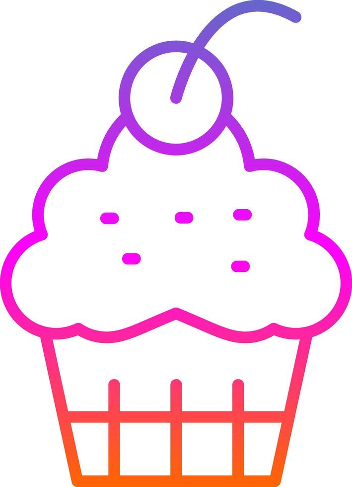Cup Cake Line Gradient Icon Design vector