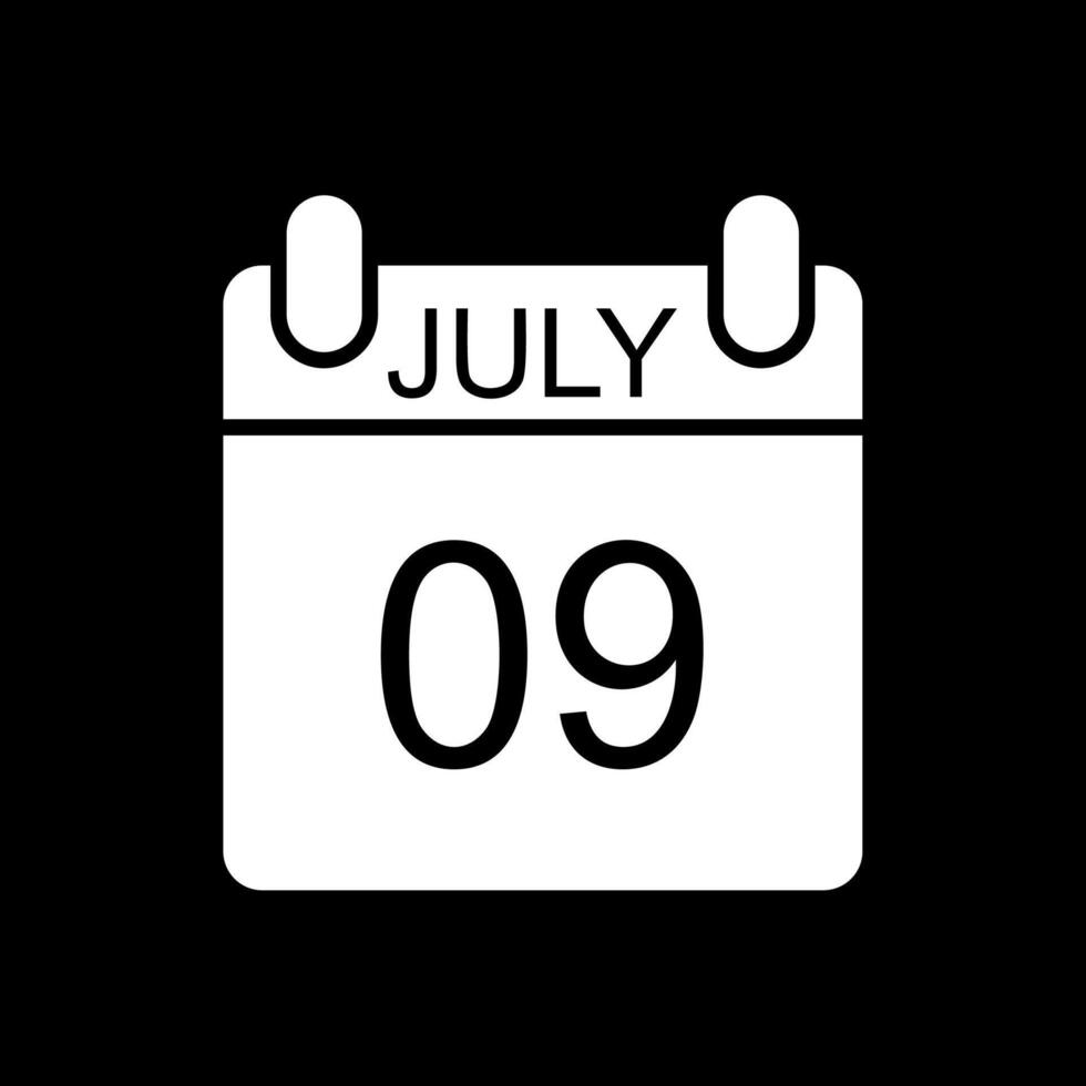 July Glyph Inverted Icon Design vector