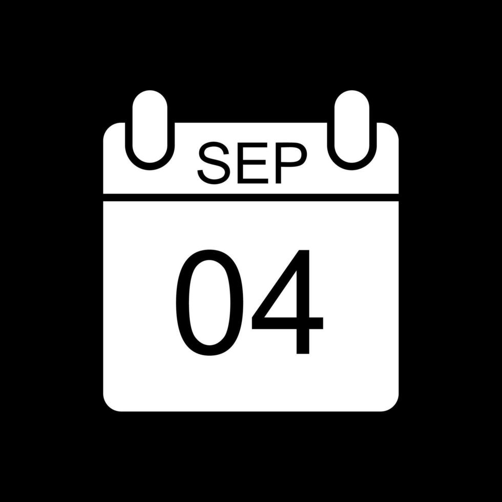 September Glyph Inverted Icon Design vector