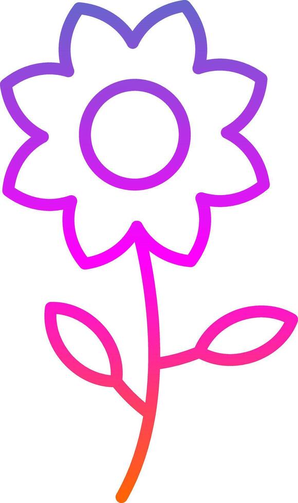 flor línea degradado icono diseño vector