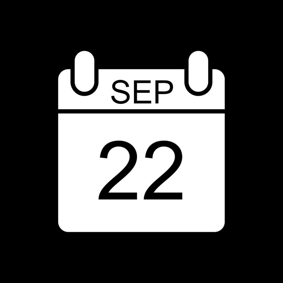 September Glyph Inverted Icon Design vector