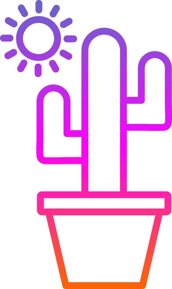 Cactus Line Gradient Icon Design vector