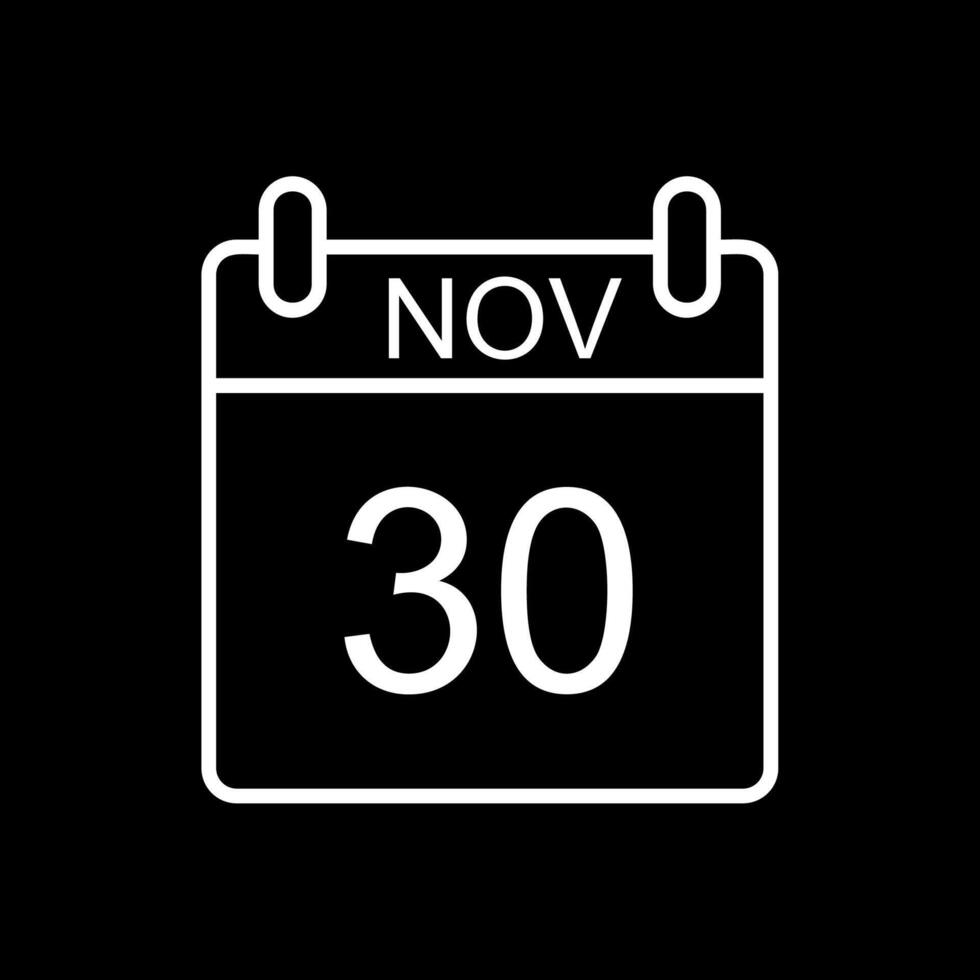 November Line Inverted Icon Design vector