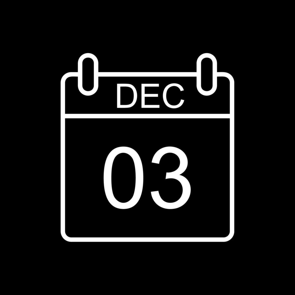 December Line Inverted Icon Design vector